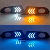 For VW Jetta Sagitar 2012-2014 Daytime Running Light LED DRL With Turn Signal Fog Lamp Cover Car Daylight