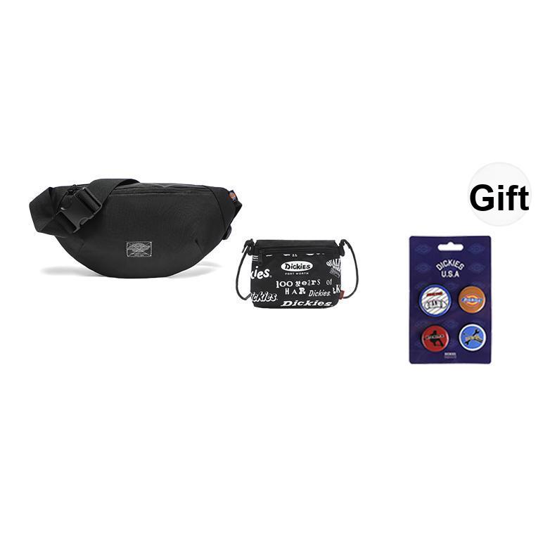Dickies Workwear Series Logo Ultra-Light Water-Resistant Outdoor Sports Recommended Crossbody Chest Waist Bag Unisex Bags DK009623BLK1