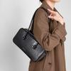 Genuine Leather Boston Bag High-quality Top-layer Cowhide Women's Large Capacity Shoulder Niche Bowling Pillow