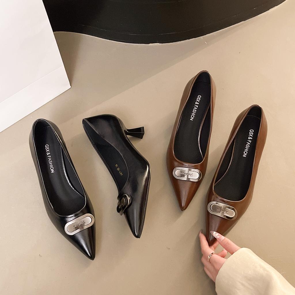 Fashion Low Heel Slip On Women Mary Jane Shoes Fashion Shallow Pointed Toe Shoes Outdoor Party Dress Ladies Shoes