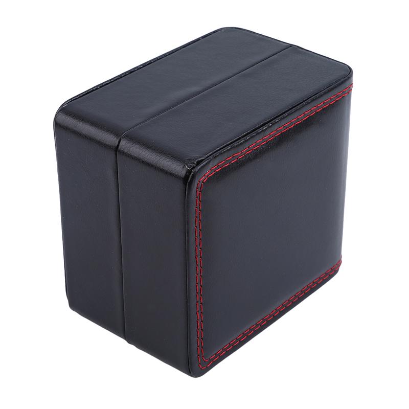 Fashion Watch Box Faux Leather Square Jewelry Watch Case Display Gift Box with Pillow Cushion