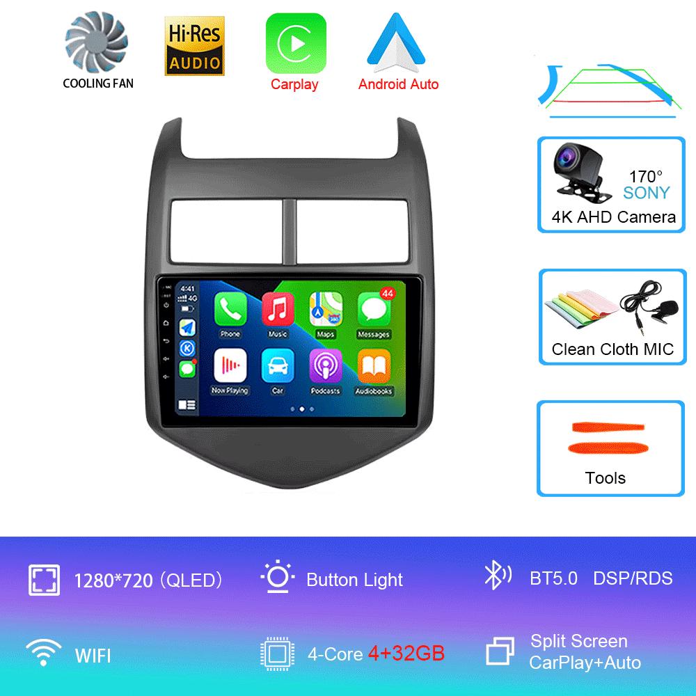 For Chevrolet Aveo 2 Sonic T300 2011-2015 Car Radio Android 14 CarPlay Auto Multimedia Player Navigation GPS 2din Stereo Audio
