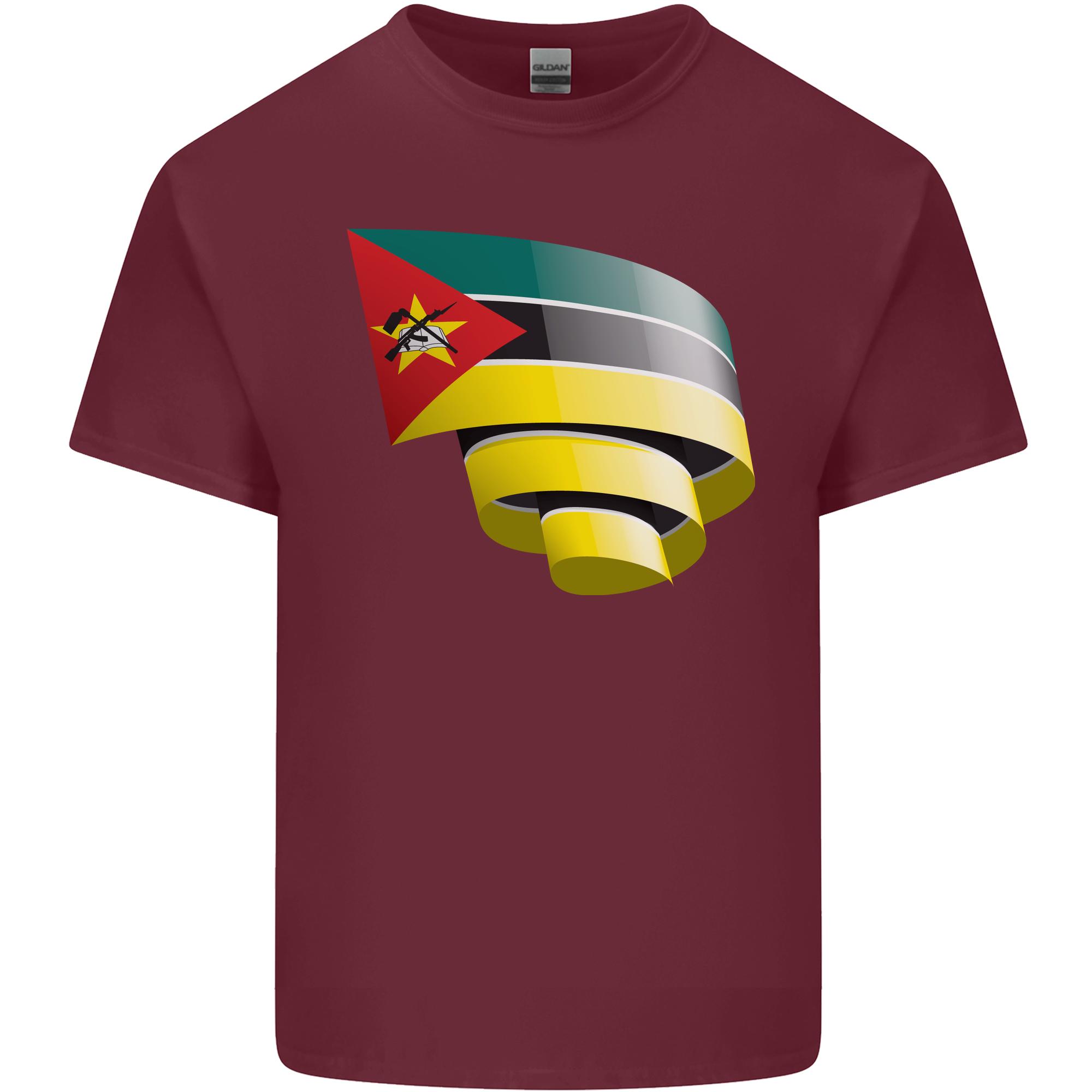 Curled Mozambique Flag Mozambican Day Football Unisexs Light Cotton TShirt S