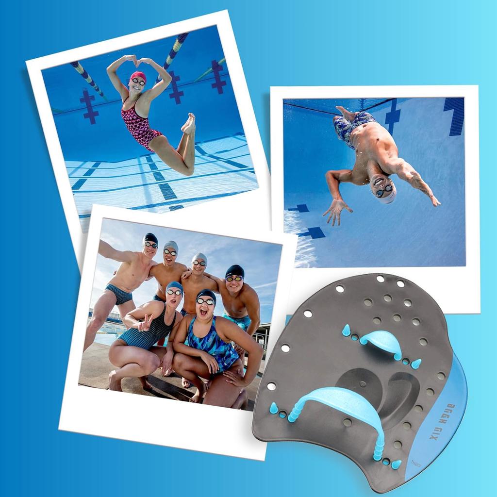 Palas de Natación Talla M Palas de Mano para Entrenamiento de Natación de Adultos Equipamiento de Entrenamiento para Piscina Playa Estanque de Polipropileno - BSC