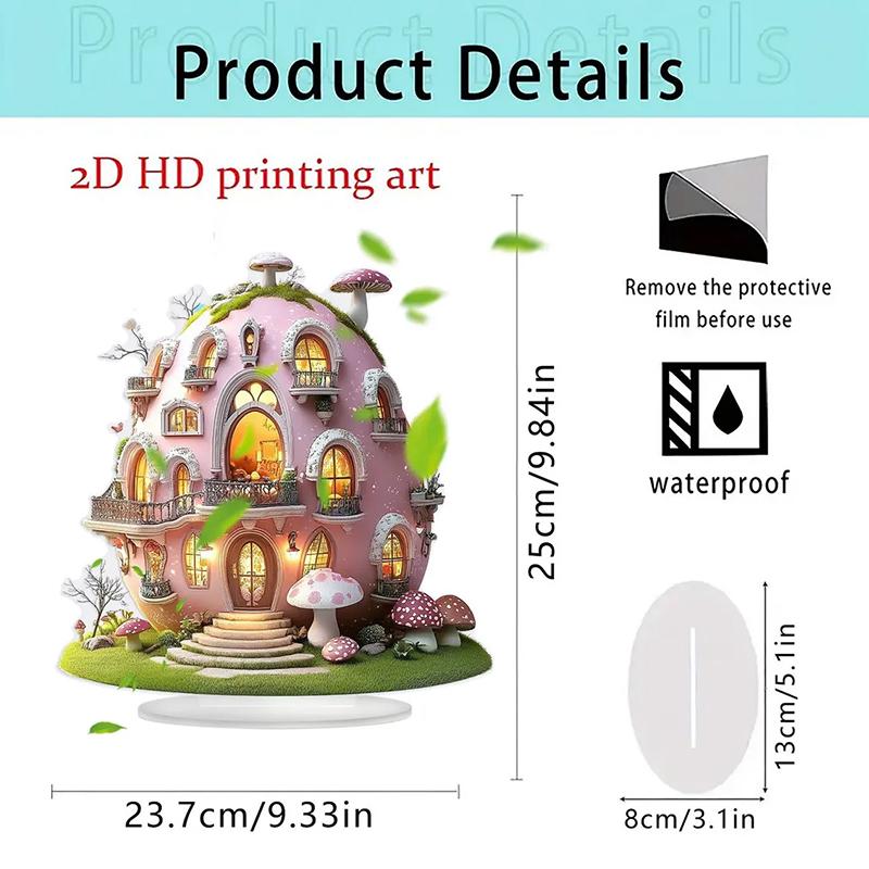 Bohemian Style 2D Acrylic Cute Easter Egg Rabbit Village DIY Decoration Festival Decor Desktop Ornament Easter Gifts For Bedroom