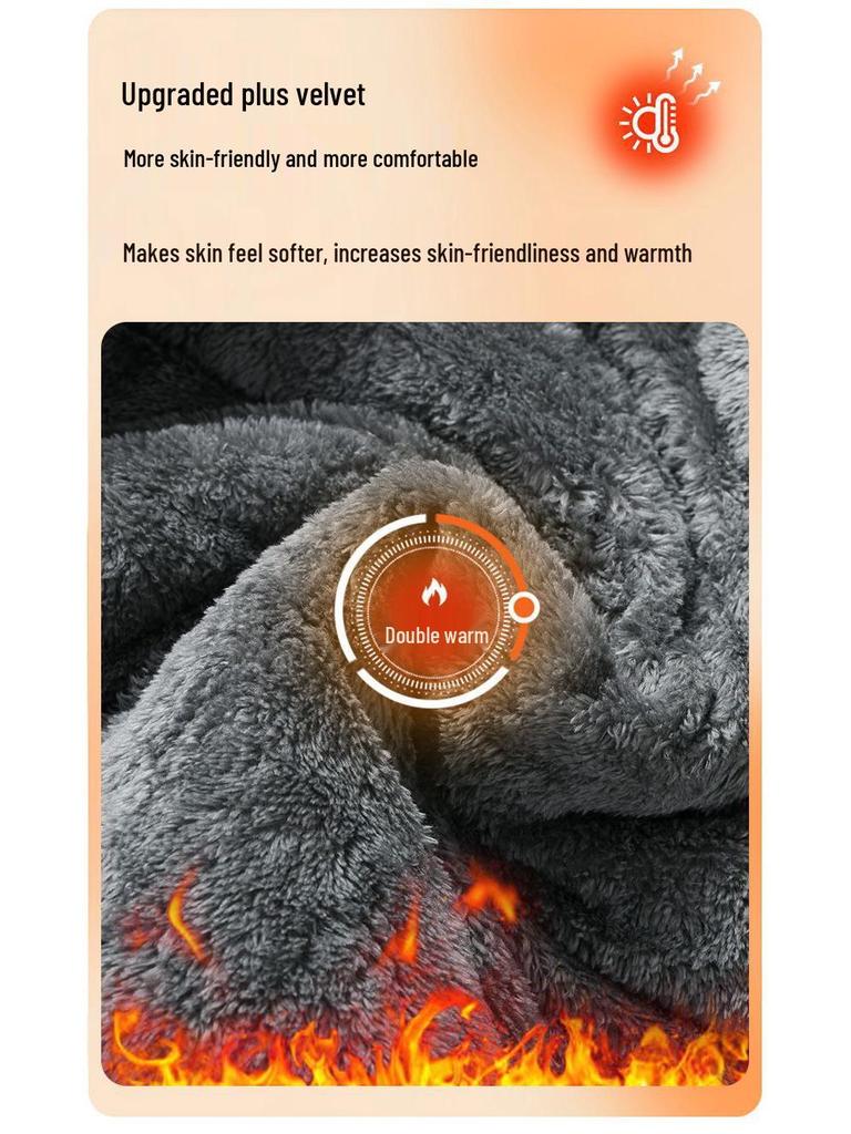 Men's Windproof Fleece-Lined Hooded Jacket: Warm, Thick Cotton Coat for Winter and Outdoor Activities