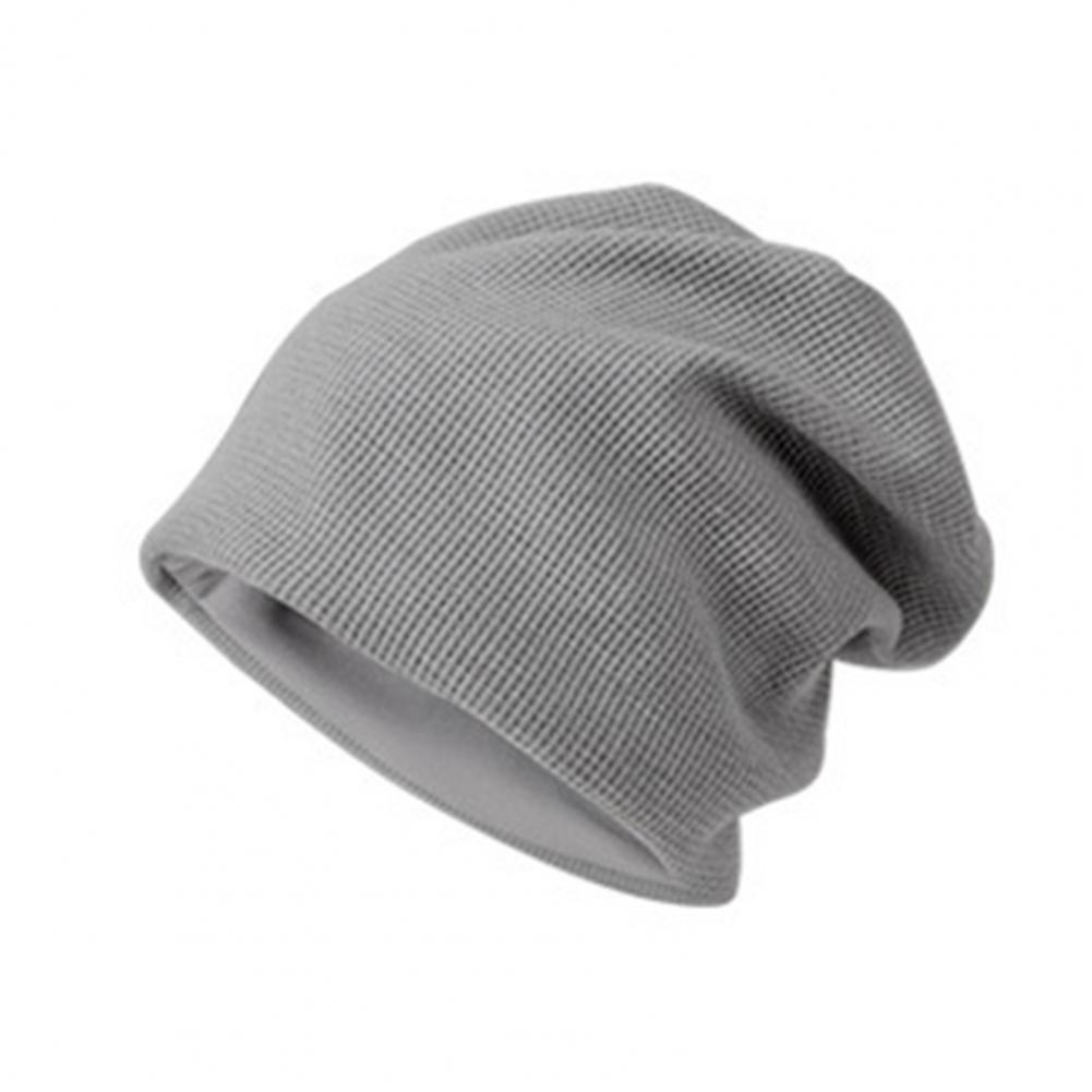 

Осень-зима Мужская шапка с начесом Мешковатая однотонная вязаная эластичная Сохраняет тепло Хорошая эластичность Теплоизоляция Повседневная одежда для улицы Bean светло-серый