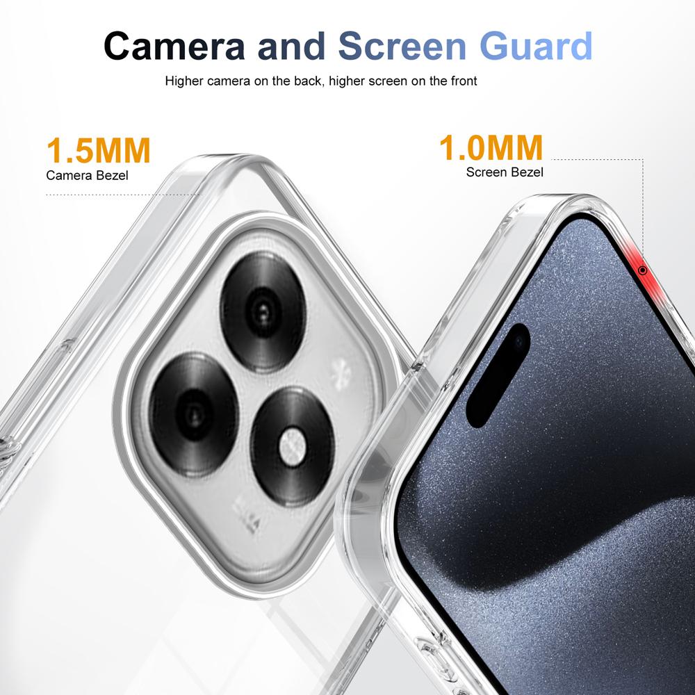 KEYSION Transparent Phone Case for Itel S23+ S23 Soft TPU+PC Anti-slip HD Clear Shockproof Phone Back Cover for Itel A70