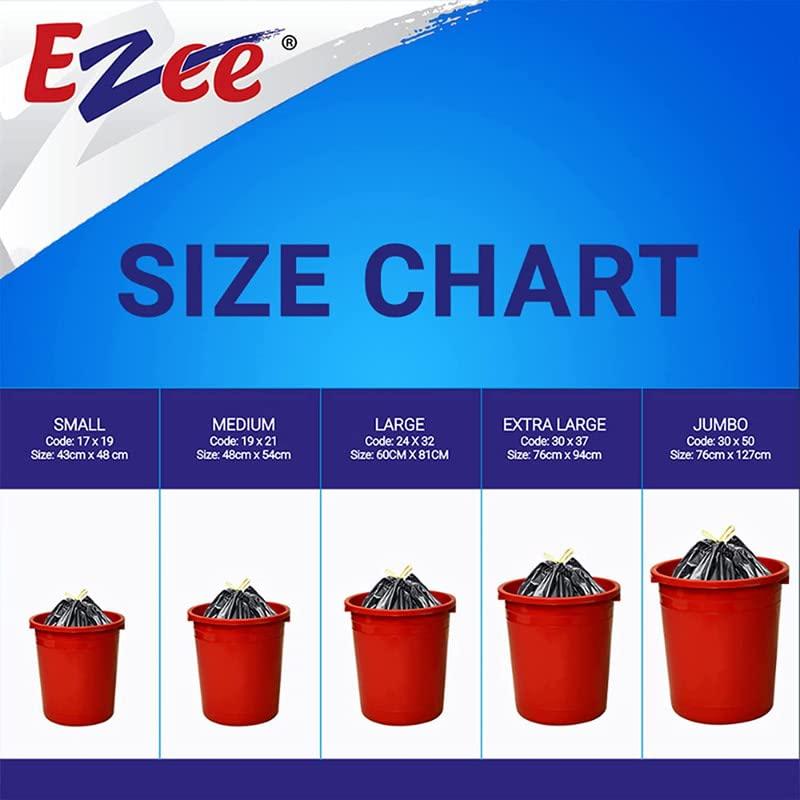 Ezee Live Life Ezee Way Black Garbage Bags for Dustbin|90 Pcs|Medium 19 X 21 Inches|30 Pcs X Pack of 3, 3 Count