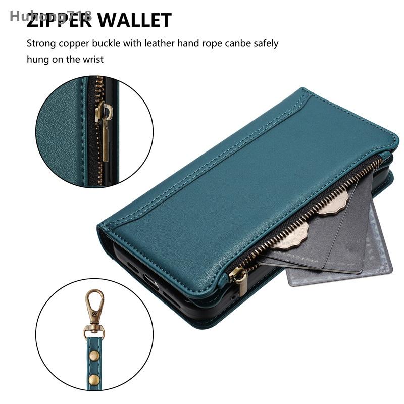 Zipper Leather Case For Samsung Galaxy S10 Lite S21 S22 Pro S23 S24 FE Ultra Plus Wallet Cover Casing
