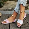 Fashion Women  Sandals New Summer Beaded Pearly Sandals Women Outdoor Flat Slippers Casual Slingback Shoes for Women Sandalias De Mujer