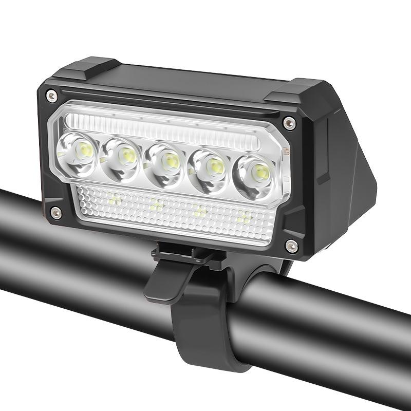 XTE LED Bicycle Headlight Light Sensor Dimmable with Red Blue Warning Light USB Rechargeable