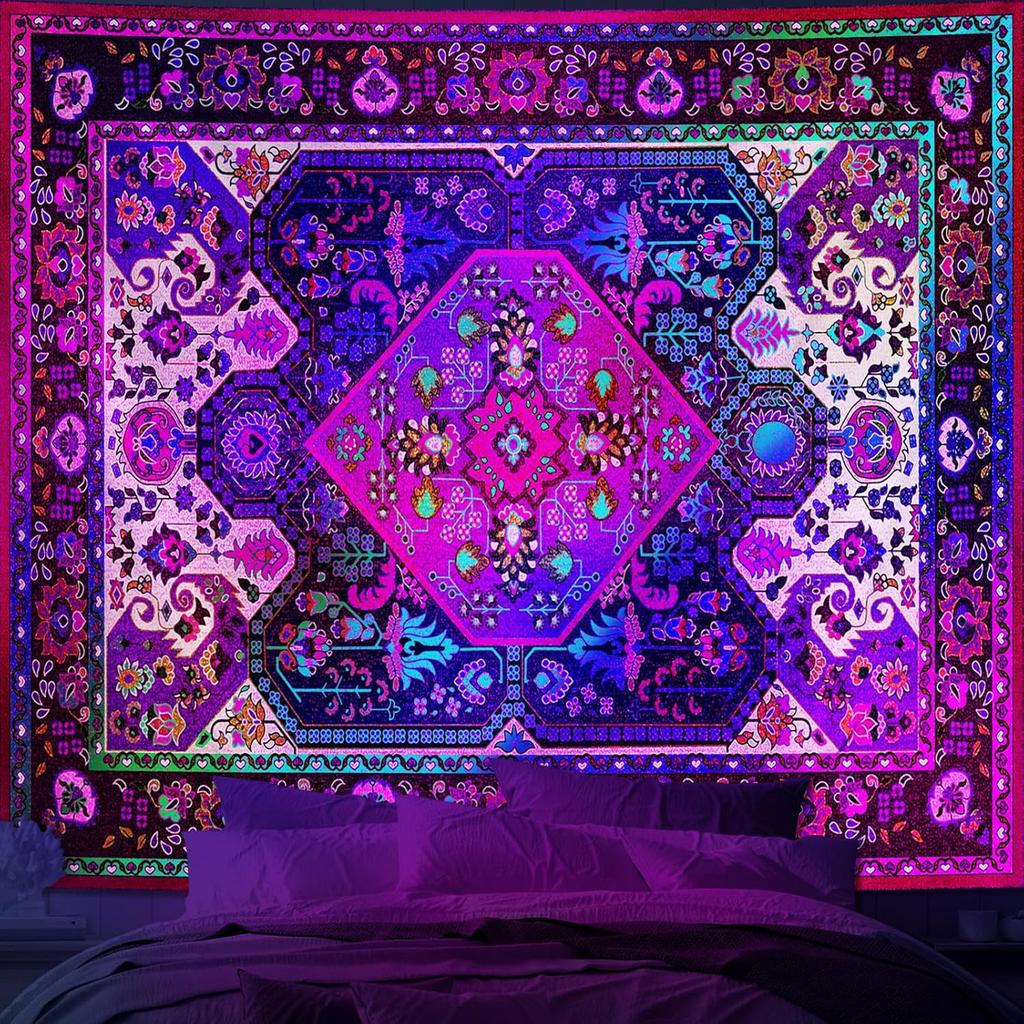 VIKAMA Bohemian Hippie Bedroom Aesthetic Wall Tapestry Living Room Bedroom Wall Art Decorative Tapestry Home Decoration