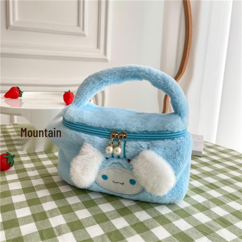 Милая японская мультяшная плюшевая косметичка в форме сердца - Большая вместимость для хранения косметики