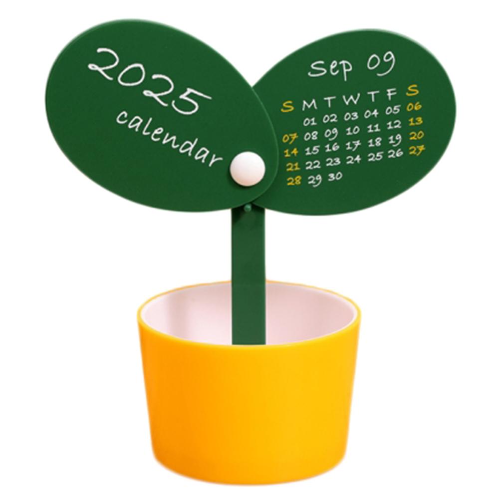 

2025 Creative Plant Shaped Desktop Calendar with Pen Holder, DIY Planner B