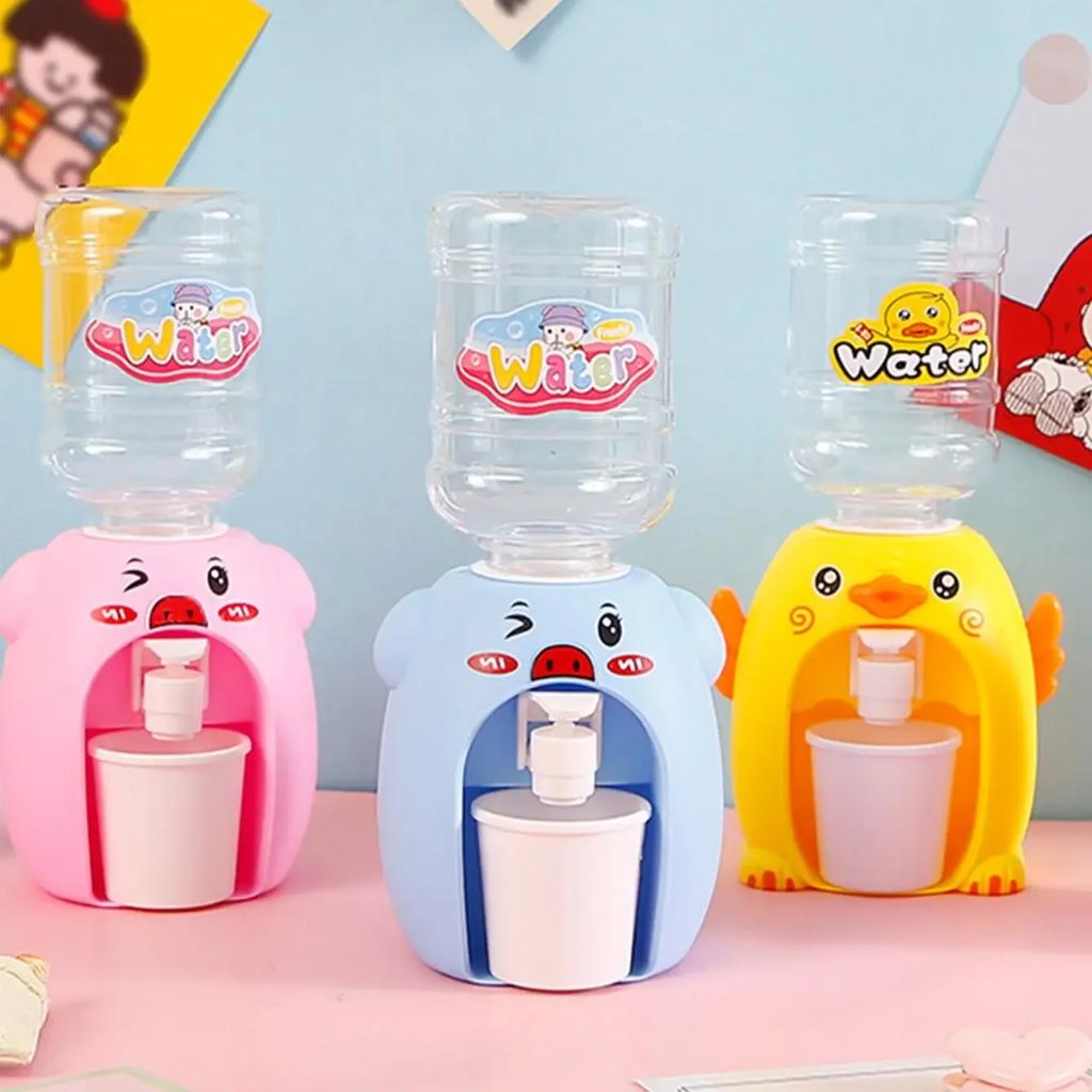 Mini dětská hračka s dvojitým dávkovačem vody s roztomilou růžovou modrou studená/teplá voda džus Mléko napáječka Simulační kuchyňské hračky