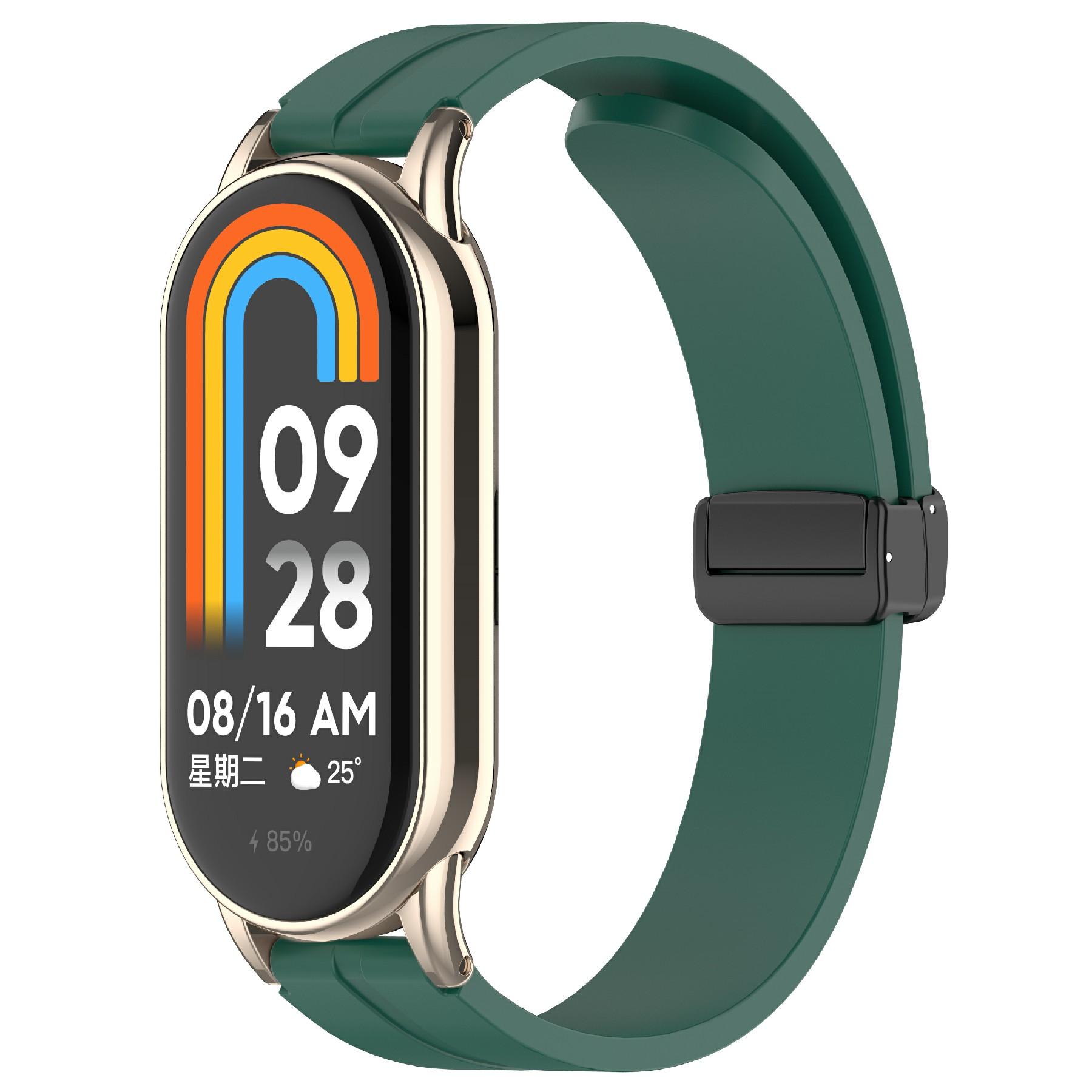 

12mm Silicone Watch Band Magnetic Folding Buckle Wrist Strap Green