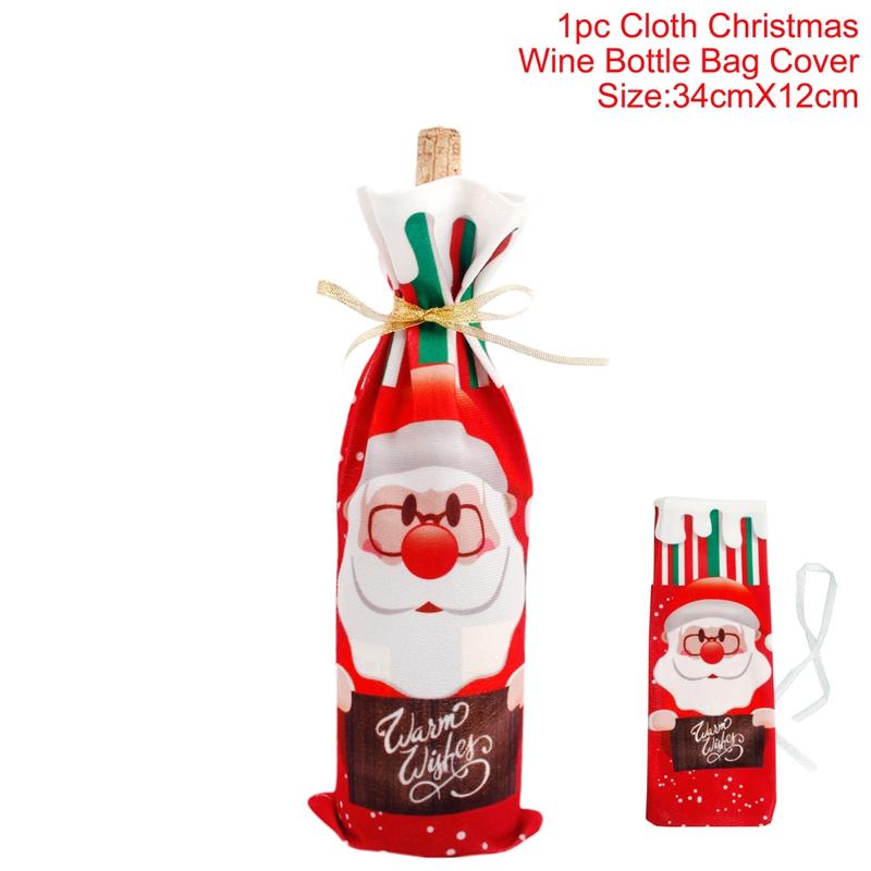 Christmas Wine Bottle Cover Merry Christmas Decorations For Home Christmas Ornament Xmas Table Decor New Year 2026 Navidad Gift