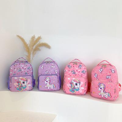 Kindergarten Baby Travel Small Backpack Cartoon Cute Pony Boys And Girls Backpack Foreign Style Printing Children'S Schoolbag