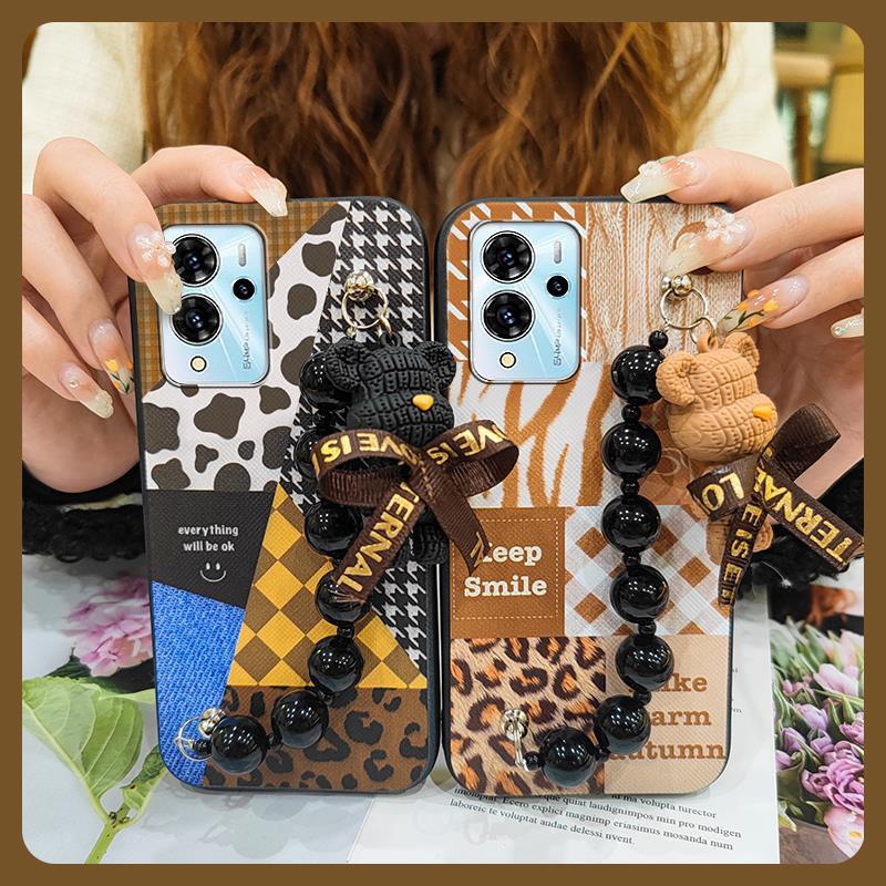 Soft Case Bear Bracelet Phone Case For ZTE Blade V40 Pro Anti-knock Silicone Dirt-resistant Back Cover Simplicity Cute