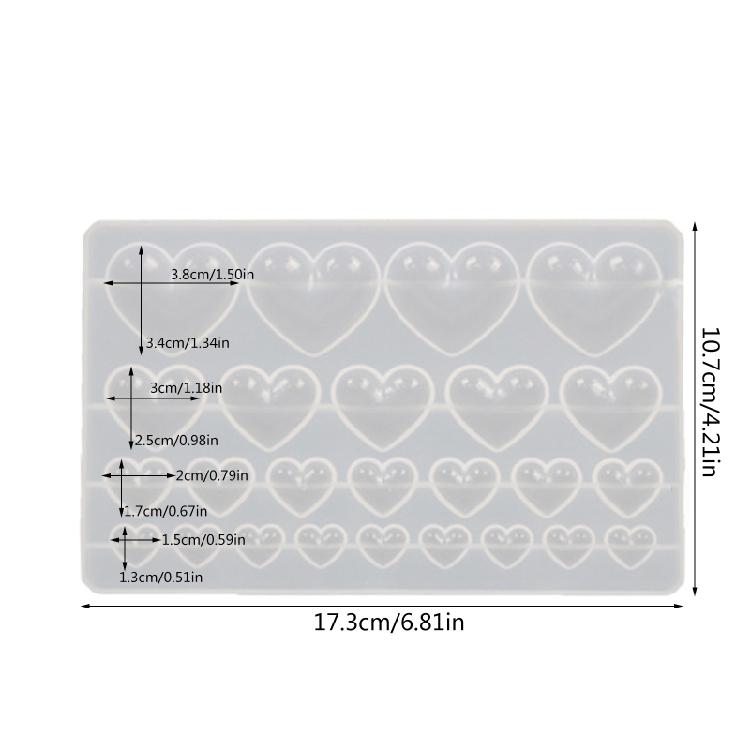 Love Gem Patch Keychains Mold DIY Epoxy Craft Necklace Keychain Jewelry Mold