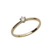 Elegant Six-Prong Diamond Ring: S925 Sterling Silver, Gold-Plated for Women's Index Finger