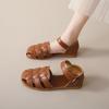 Fashion 2024 High Quality Women's Shoes Closed Toe Women's Sandals Summer Casual Sandals Women Buckle Strap Cover Heel Rome Ladies Shoes