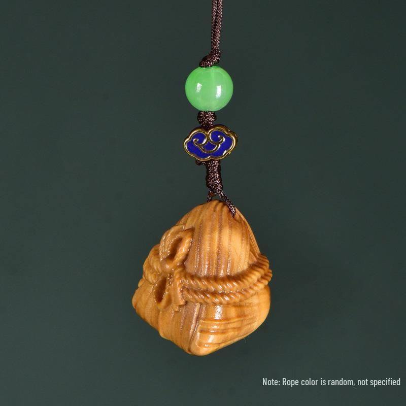 Green Sandalwood Dragon Boat Festival Keychain Pendant