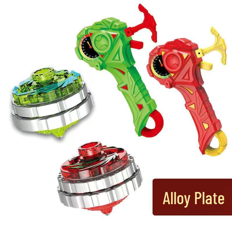 Free Shipping Dual Alloy Burst Gyro Toy - Magic Light Pull String Battle Gyro
