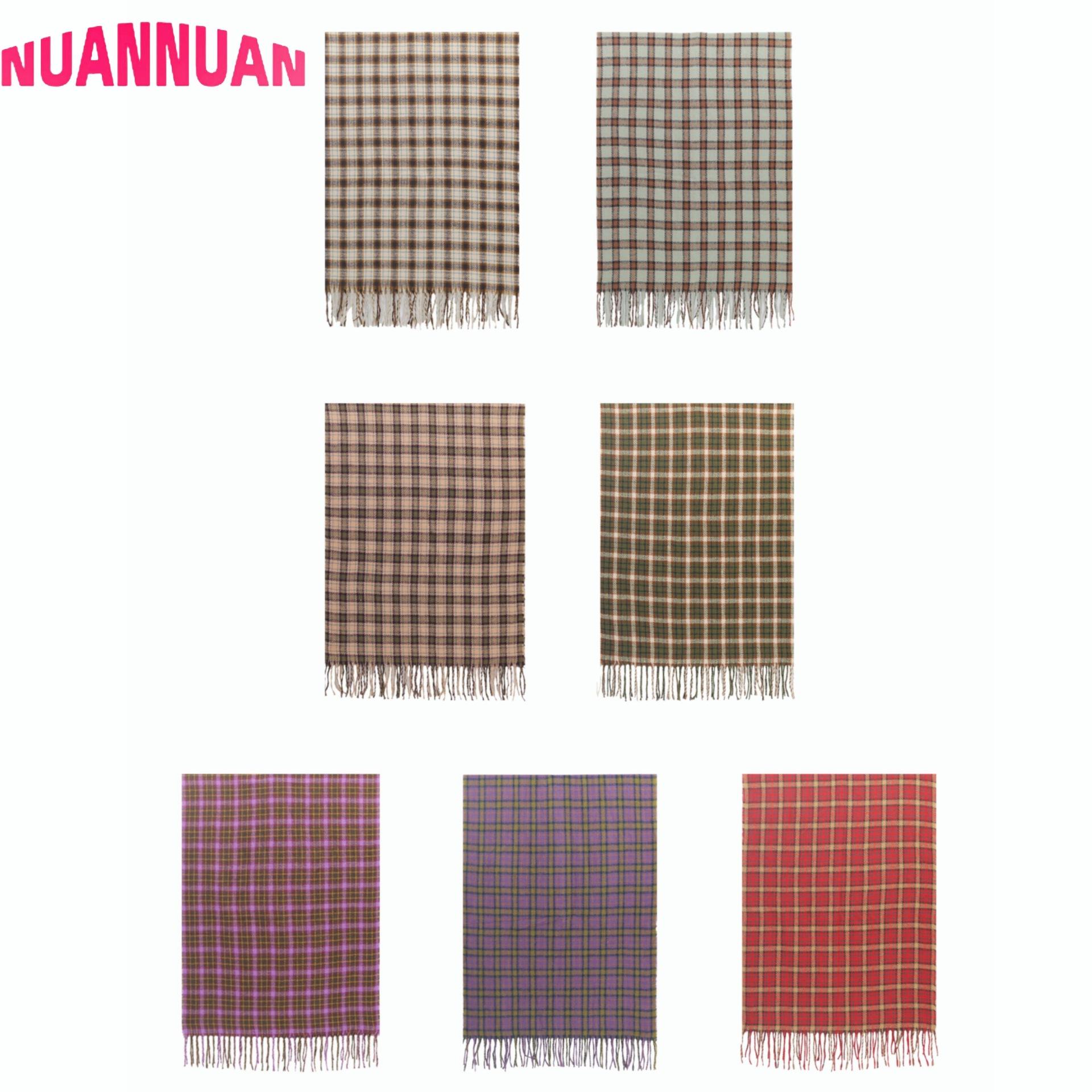 

Plaid tassel scarf, autumn and winter British college style scarf, fashionable and versatile retro scarf to keep warm 180cm*65cm 260g