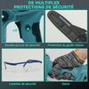 Mini Battery Chainsaw 8 Inches 6000mAh 580W Cordless Pruner for Branches and Garden Telescopic Pole Blue