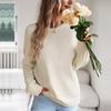 Loose Knitted Sweater Women Long Sleeve O Neck Autumn Winter Solid Color Tops