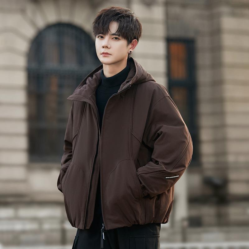 

Пуховик мужской зимняя новая легкая и теплая молодежная американская повседневная мужская куртка Tooling 3XL темно-коричневого