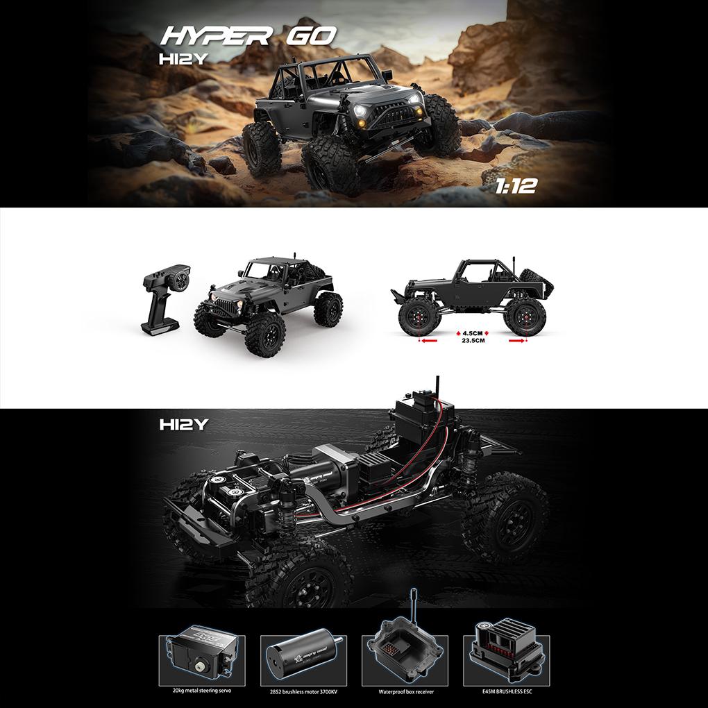 1/12 MJX H12Y+ H12Y RC Remote Control Climbing Off-road Vehicle Sensorless Brushless Large Scale 4WD Off-road Vehicle Rc Car