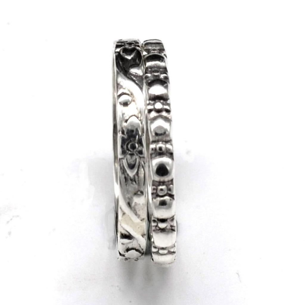 2 Pcs 925 Sterling Silver Ring,  Handmade Band Women Statement Ring