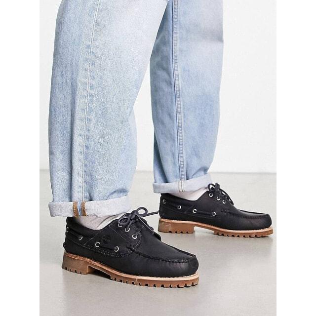 

Темно-синие классические топсайдеры с тремя люверсами Timberland Authentics
