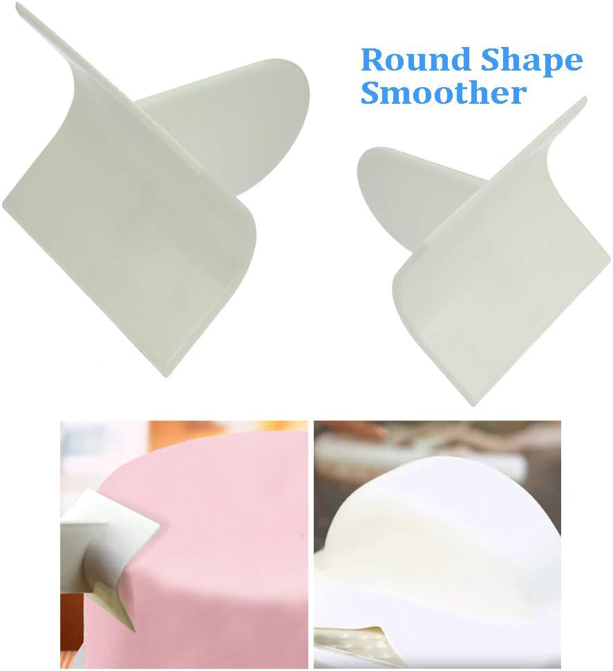 DIY Fondant Cake Corner Flattener Right Angle Rounded Corner Wide Angle with Handle Plastic Scraper Cream Flattener Cake Decor