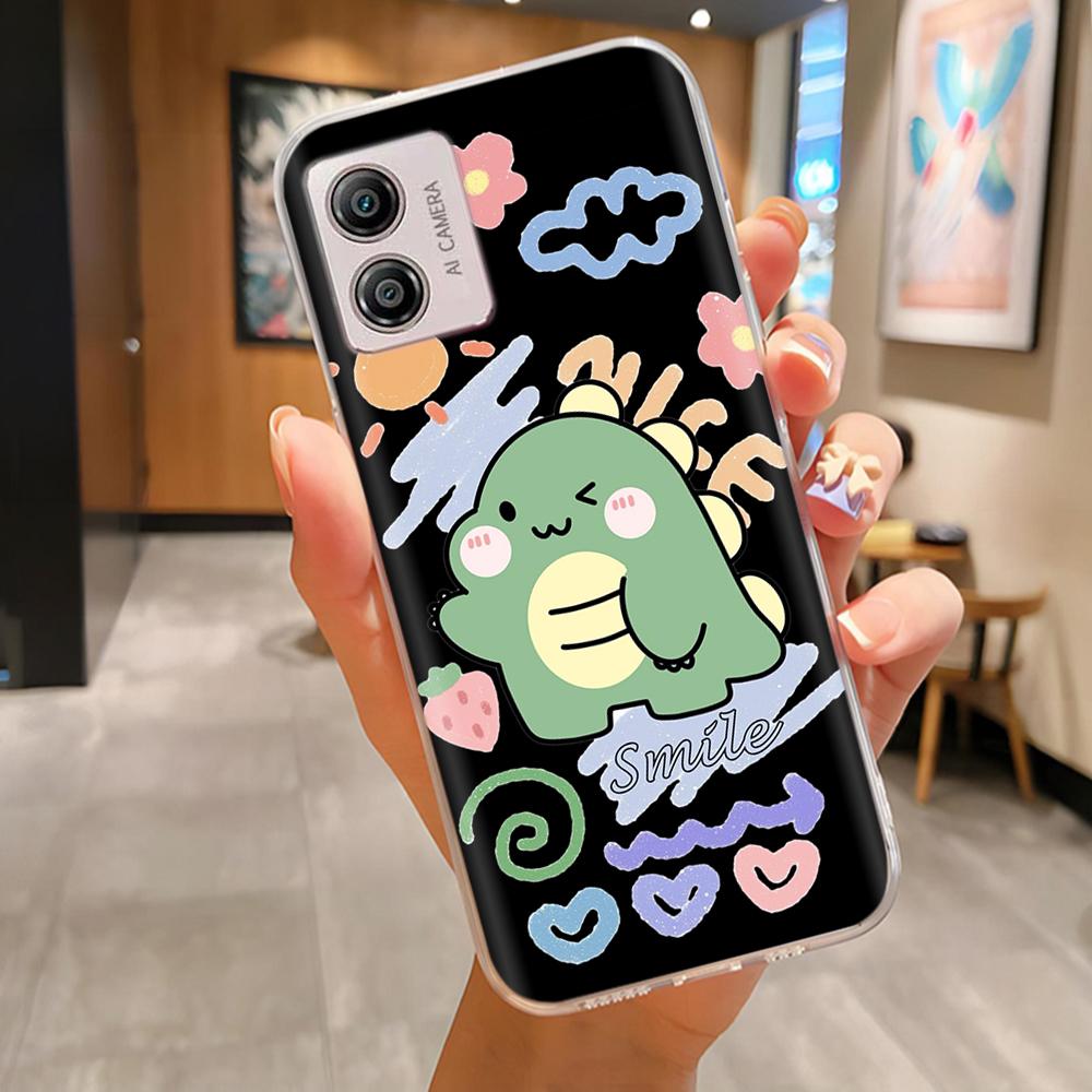 Etui Do Motorola Moto E13 Miękki Przezroczysty TPU Silikonowy Uroczy Kreskówkowy Panda Tylna Pokrywa Do Moto E13 motoE13 Futerały Etui Odporne Na Wstrząsy