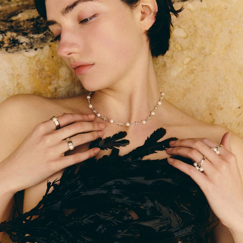 lowool Tree pearls silver ring