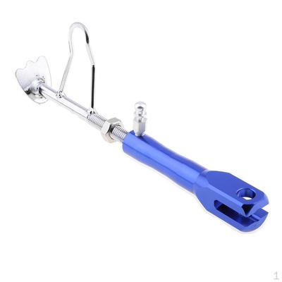 Blue Adjustable CNC Aluminium Universal Motorcycle Bicycle Foot Kickstand Side Stand