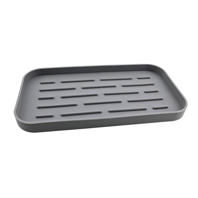 Silicone Draining Mat: Kitchen & Bathroom Sponge and Soap Holder  