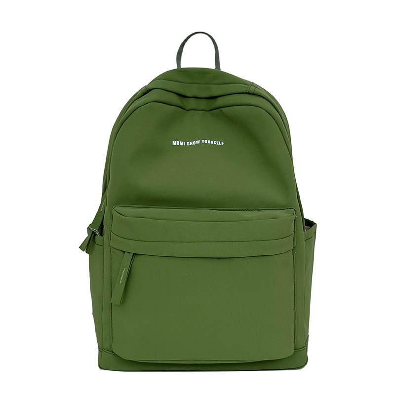 Middle School Student Schoolbag Women's Solid Color Letter Printed Backpack College Style Large Capacity Backpack