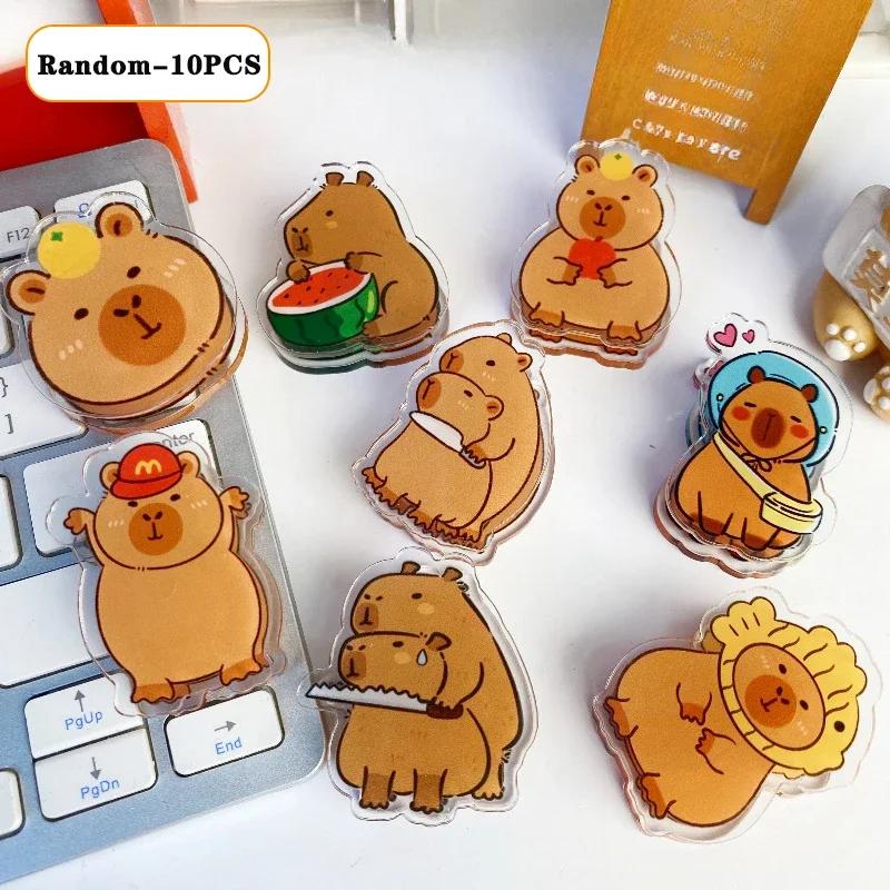 

10-100PCS Cute Cartoon Capybara Clips Double Sided PP Bookmark Clips for School Office Supplies Photography Accessories Other