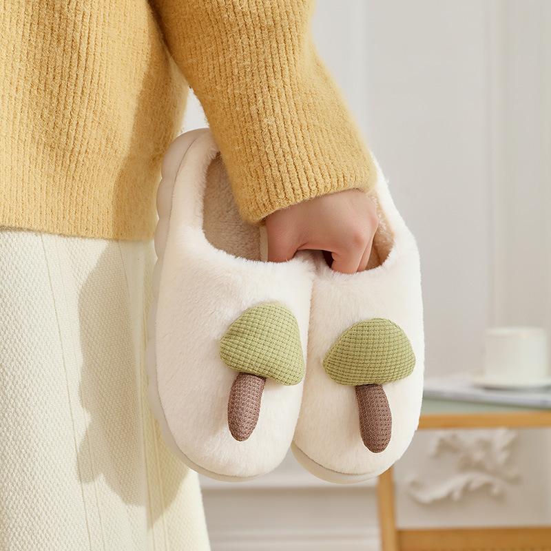 New Cotton Slippers Winter Home Fashion Home Warm Couple Cotton Mop Indoor Comfortable Plush Shoes