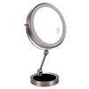 Tabletop Makeup Mirror Double Sided Rechargeable Lighted Vanity Mirror 1X 10X Magnification 3 Color Dimmable 9 Inch