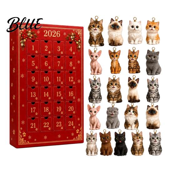 24 Day Calendar Pet Themed Advent 2026 Days Christmas Countdown with Decoration for Dog Fans Pcs Mini 3D Cat Ornaments Holiday Gifts Home