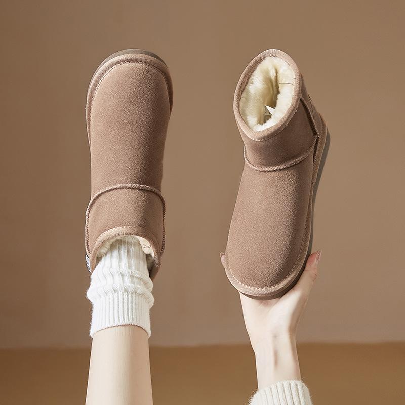 Augustus snow boots autumn and winter new velvet thickened short boots platform casual comfortable bread cotton shoes