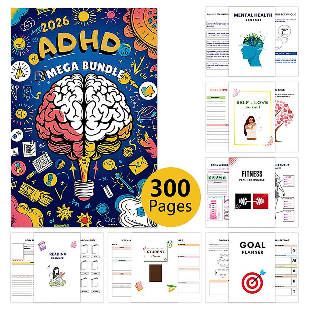 7 I 1 Ultimat Planlegger for Mental Helse – Veiledet Journal for Selvpleie, Sporing, Stresslindring og Emosjonell Velvære