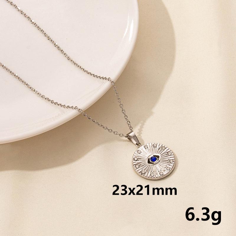 Stainless Steel Evil Eye Pendant Necklace: European & American Fashion Trend, Hip Hop Streetwear Style