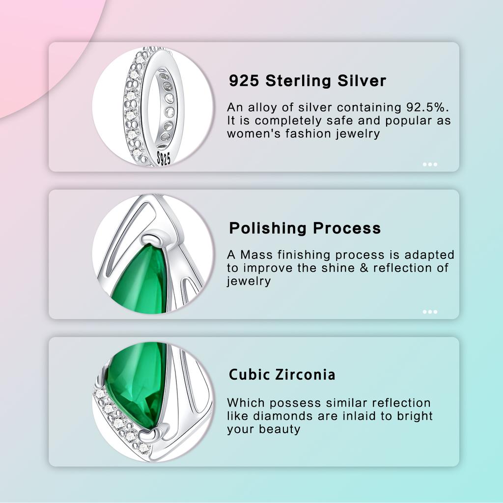 Copper Green Minimalist Geometric CZ Zircon Pendant Charm Compatible With Authentic Charm Bracelets Women Do It Yourself Jewellery Gift